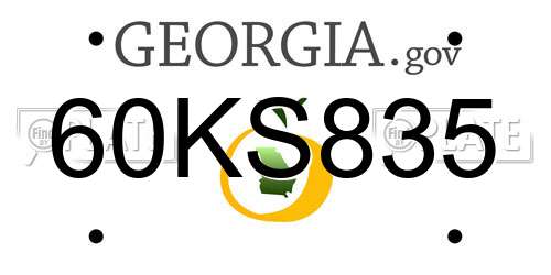 60KS835 Georgia License Plate