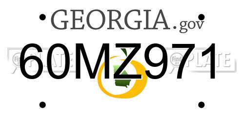 60MZ971 Georgia License Plate