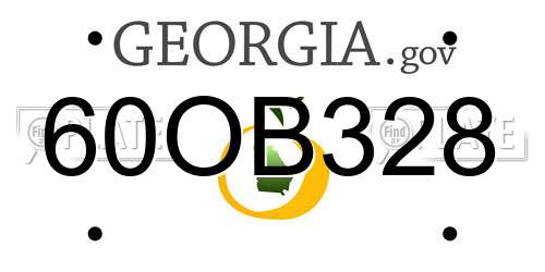 60OB328 Georgia License Plate