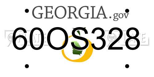 60OS328 Georgia License Plate
