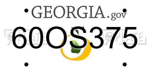 60OS375 Georgia License Plate