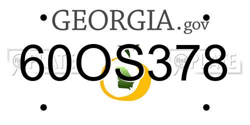 60OS378 Georgia License Plate