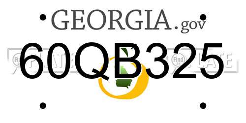 60QB325 Georgia License Plate