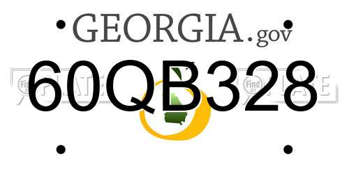 60QB328 Georgia License Plate