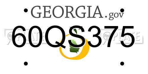 60QS375 Georgia License Plate
