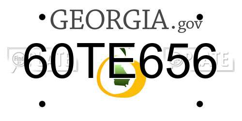 60TE656 Georgia License Plate