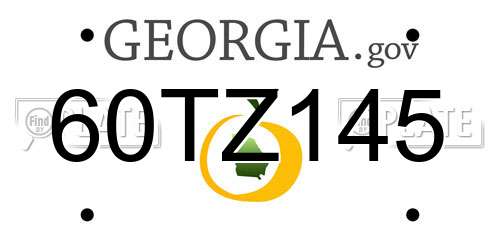 60TZ145 Georgia License Plate