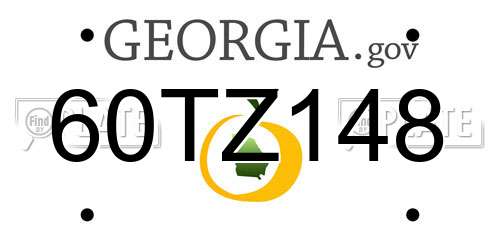 60TZ148 Georgia License Plate