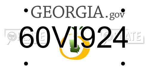 60VI924 Georgia License Plate