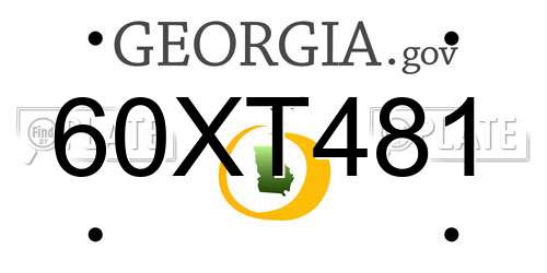 60XT481 Georgia License Plate