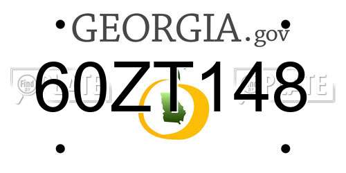 60ZT148 Georgia License Plate