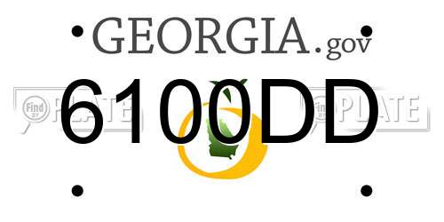 6100DD Georgia License Plate