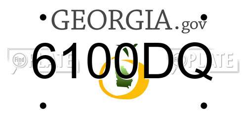 6100DQ Georgia License Plate