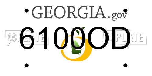 6100OD Georgia License Plate