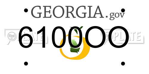 6100OO Georgia License Plate