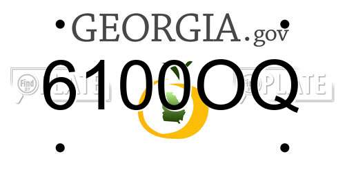 6100OQ Georgia License Plate