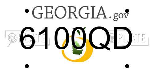 6100QD Georgia License Plate