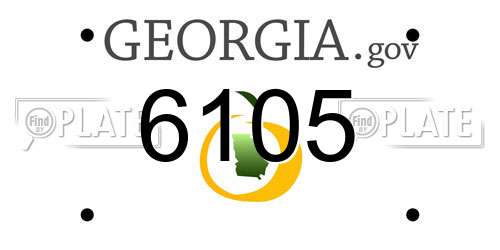 6105 Georgia License Plate