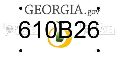 610B26 Georgia License Plate