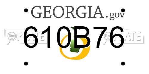 610B76 Georgia License Plate
