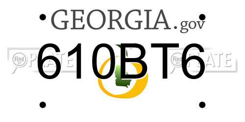 610BT6 Georgia License Plate