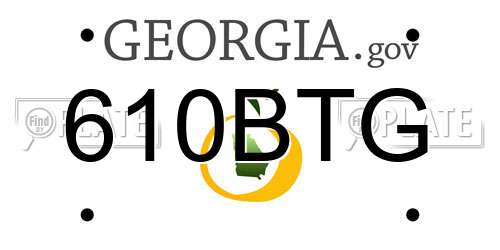610BTG Georgia License Plate