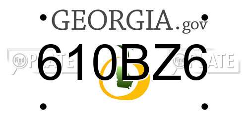 610BZ6 Georgia License Plate