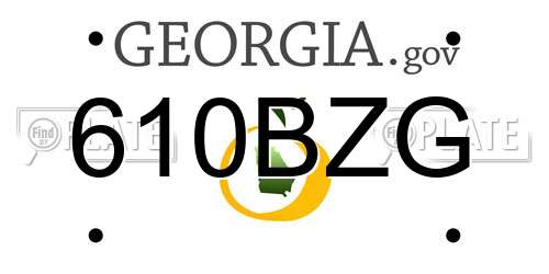 610BZG Georgia License Plate