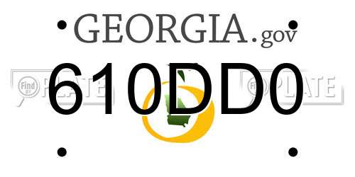 610DD0 Georgia License Plate