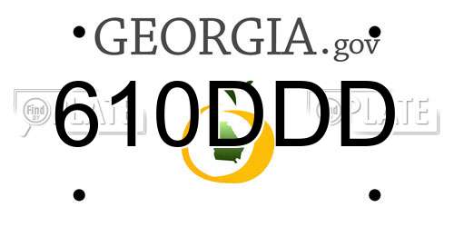 610DDD Georgia License Plate