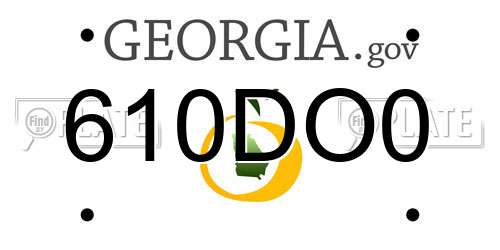 610DO0 Georgia License Plate