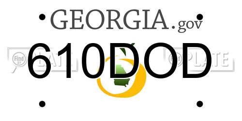 610DOD Georgia License Plate