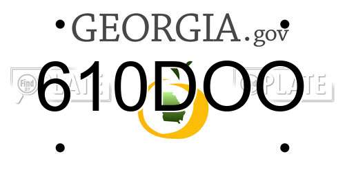 610DOO Georgia License Plate