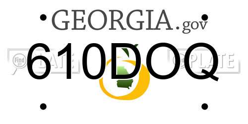 610DOQ Georgia License Plate