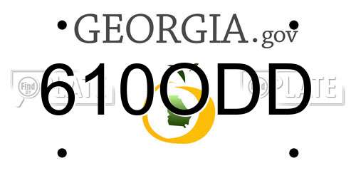 610ODD Georgia License Plate