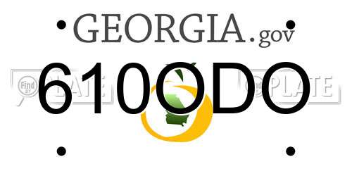610ODO Georgia License Plate