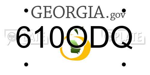 610ODQ Georgia License Plate