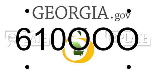 610OOO Georgia License Plate