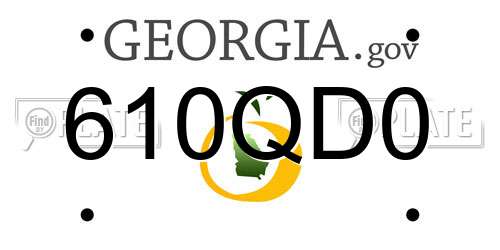 610QD0 Georgia License Plate