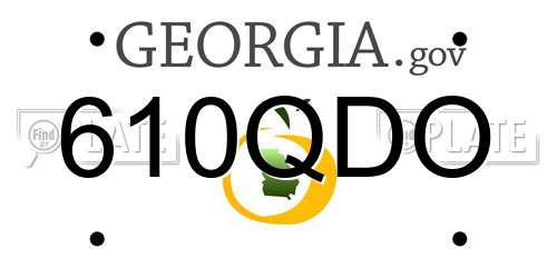 610QDO Georgia License Plate