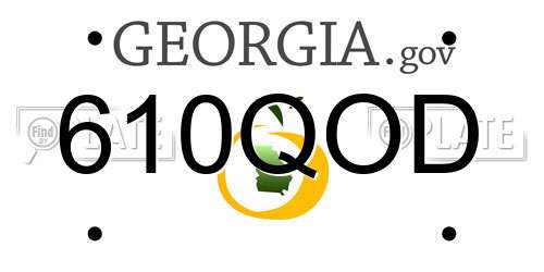 610QOD Georgia License Plate
