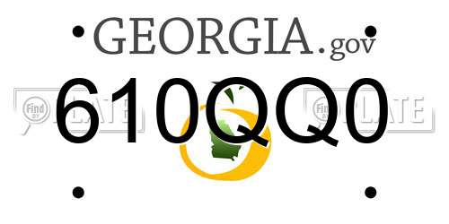 610QQ0 Georgia License Plate