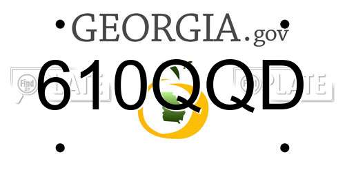 610QQD Georgia License Plate