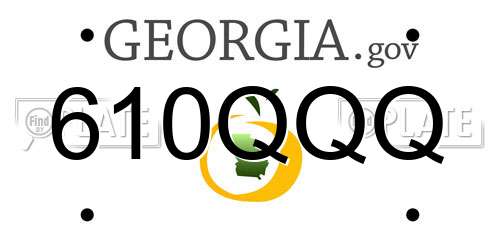 610QQQ Georgia License Plate