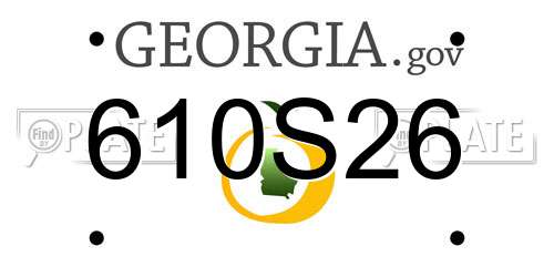610S26 Georgia License Plate