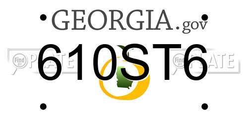 610ST6 Georgia License Plate