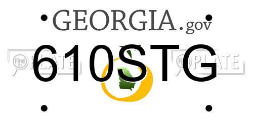 610STG Georgia License Plate
