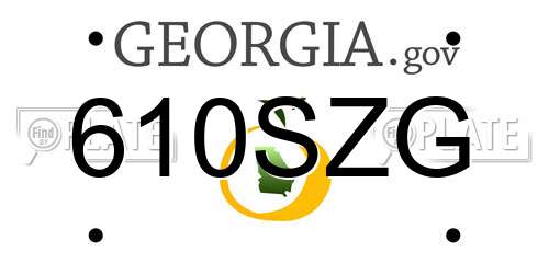 610SZG Georgia License Plate