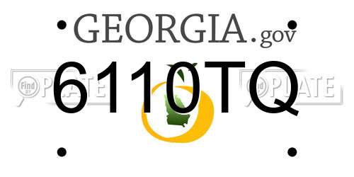 6110TQ Georgia License Plate