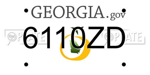 6110ZD Georgia License Plate